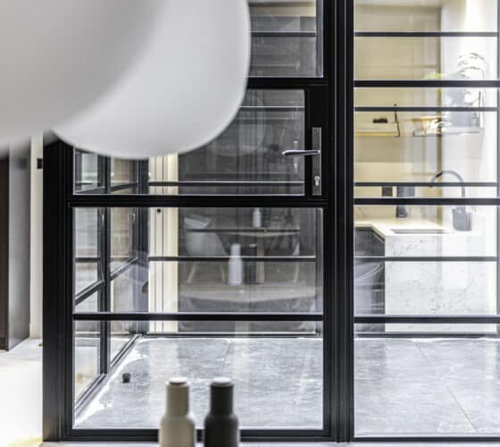 Crittall® style screen with matching door for Aluco glass information