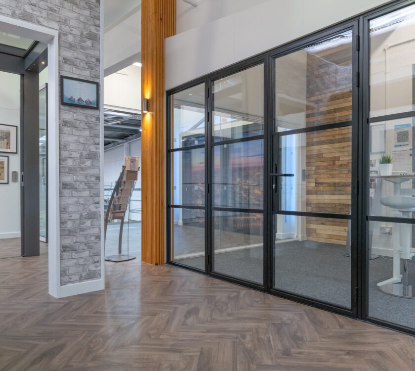 window company showroom with aluco commercial and residential windows and doors. 