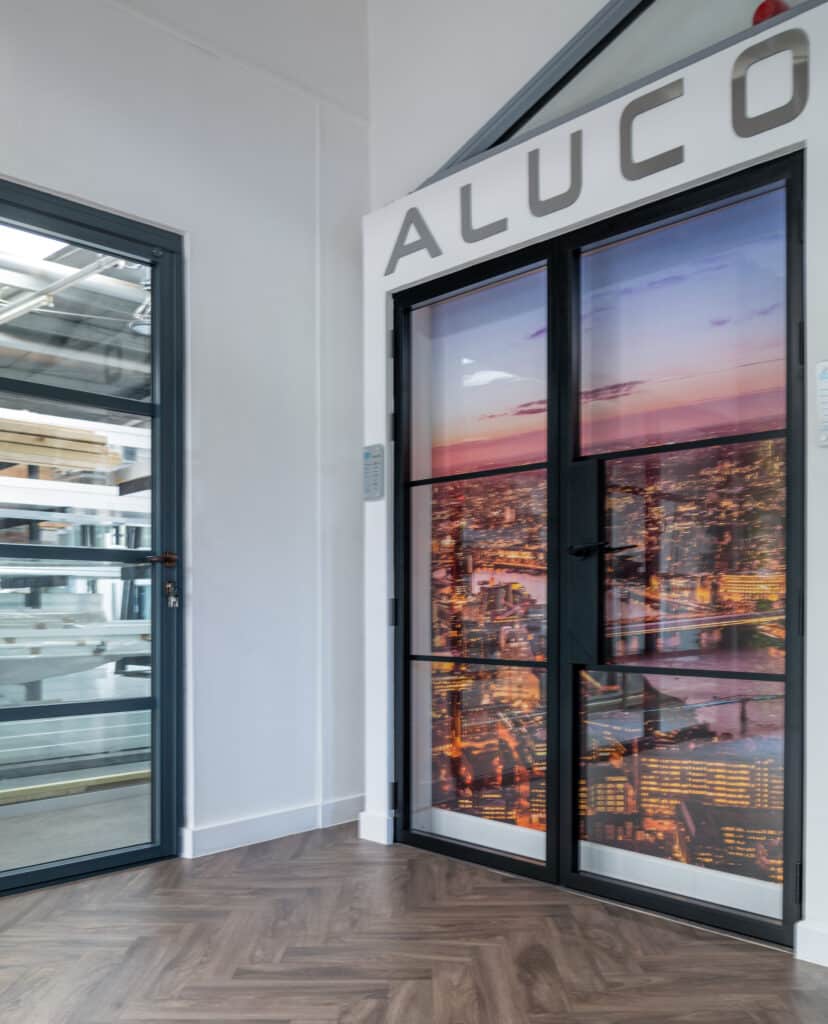 aluco doors in a Kent showroom